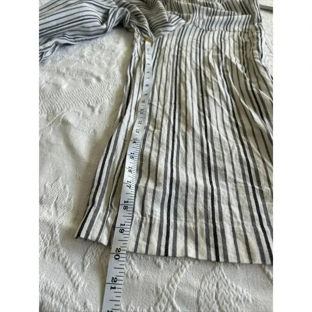 Wide Leg Cotton Jumpsuit Cream & Gray Striped Crop Universal Thread Size XS - Picture 6 of 11
